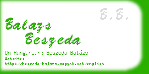 balazs beszeda business card